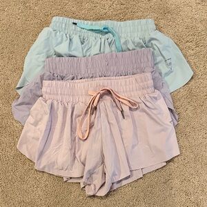 Set of 3 Pastel Athletic Shorts. Butterfly shorts. Size Small. EUC.